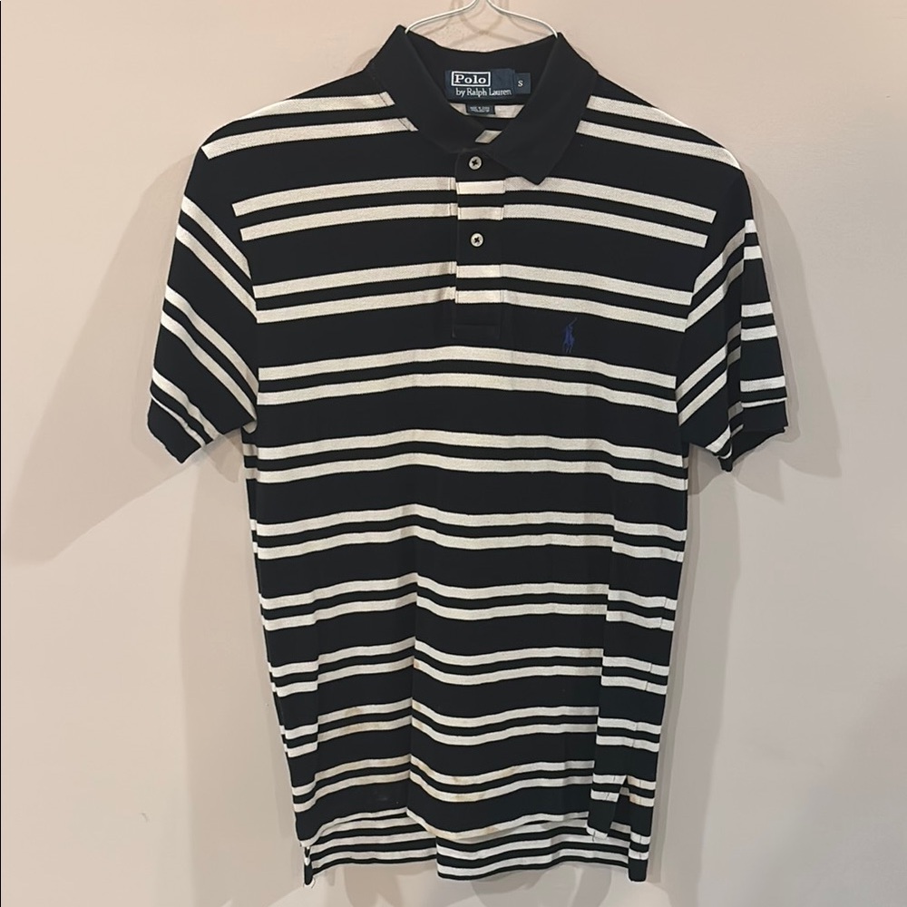 Polo Ralph Lauren Black and White Striped Golf Shirt